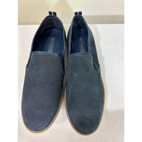 Men's Section X Blue Suede Slip-On Shoes Size 9M - Picture 1 of 5